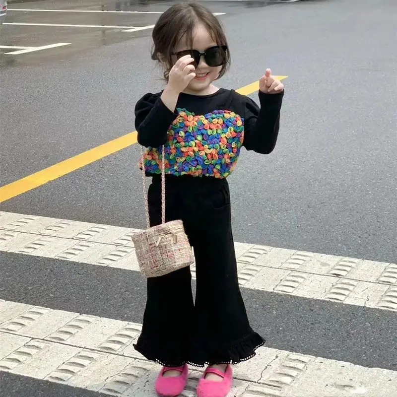Children Clothing 2022 Spring Autumn Girls Clothes Set Cute Korean Style Blouse Flared Pants Sweet Elegant Casual Two Piece Set
Children Clothing 2022 Spring Autumn Girls Clothes Set Cute Korean Style Blouse Flared Pants Sweet Elegant Casual Two Piece Set