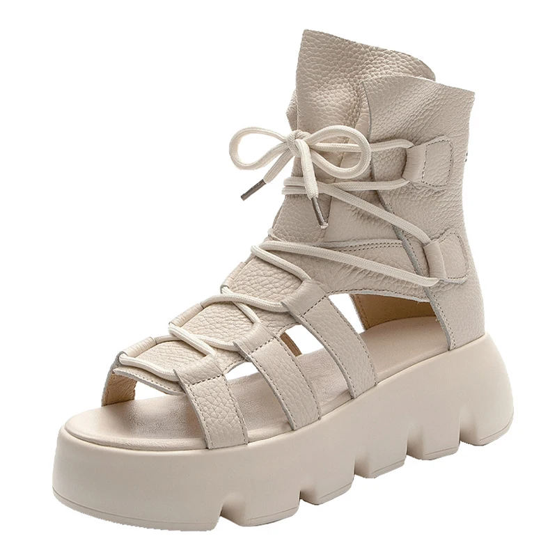 Summer Shoes For Women 2022 New High-top Leather Sandals Ladies Hollow Breathable Fashion Platform Shoes Open Toe Boots Sandals
Summer Shoes For Women 2022 New High-top Leather Sandals Ladies Hollow Breathable Fashion Platform Shoes Open Toe Boots Sandals