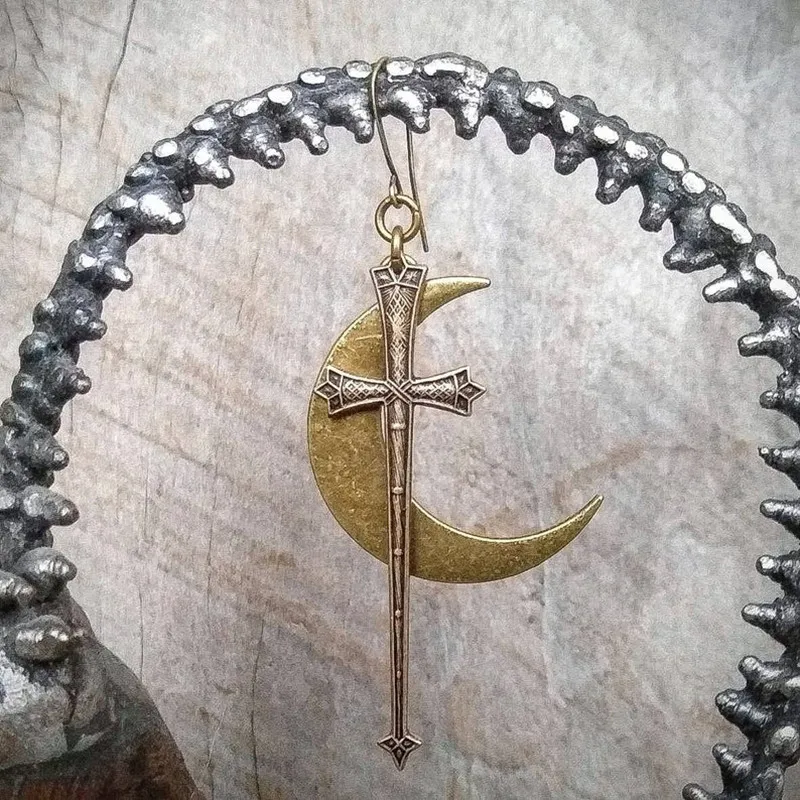 Swords Moon Earrings Witchy Warrior Pagan Viking Alternative Gothic Medieval Silver Color Classic Warrior Gift Women New
Swords Moon Earrings Witchy Warrior Pagan Viking Alternative Gothic Medieval Silver Color Classic Warrior Gift Women New