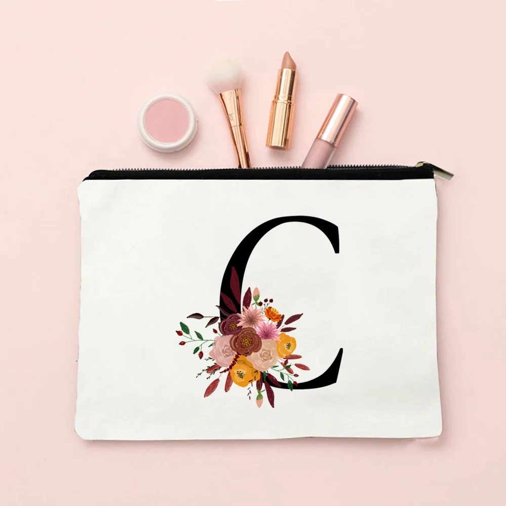 Initial Print Women Cosmetic Bag Bridesmaid MakeUp Case Beauty Toiletries Organizer Bags Wedding Birthday Christmas Gift for Her
Initial Print Women Cosmetic Bag Bridesmaid MakeUp Case Beauty Toiletries Organizer Bags Wedding Birthday Christmas Gift for Her