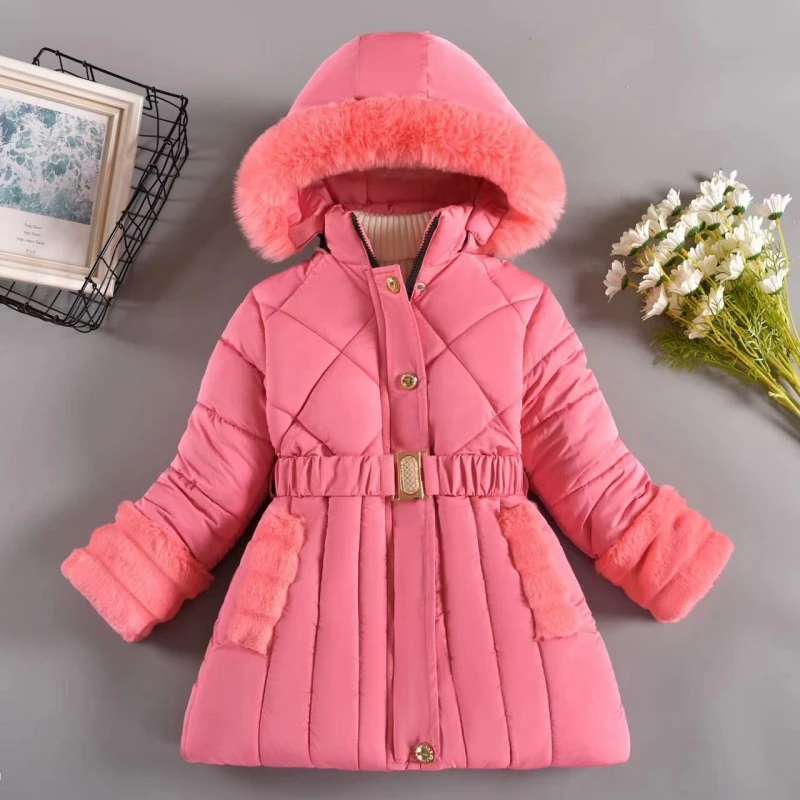 

Пуховик для девочек, куртка, хлопковая верхняя одежда, ветровка, симпатичный утепленный бархатный зимний теплый комбинезон, детская одежда, 2023