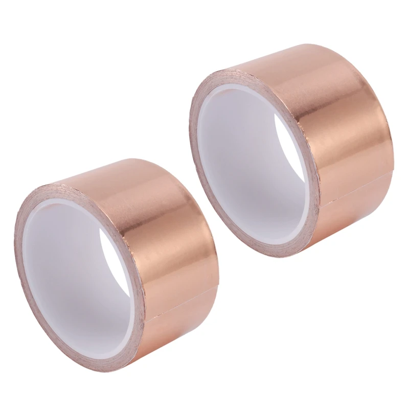 2Pcs 50Mmx10m EMI Copper Adhesive Copper Foil Copper Tape Self-Adhesive Tape Roll 
2Pcs 50Mmx10m EMI Copper Adhesive Copper Foil Copper Tape Self-Adhesive Tape Roll