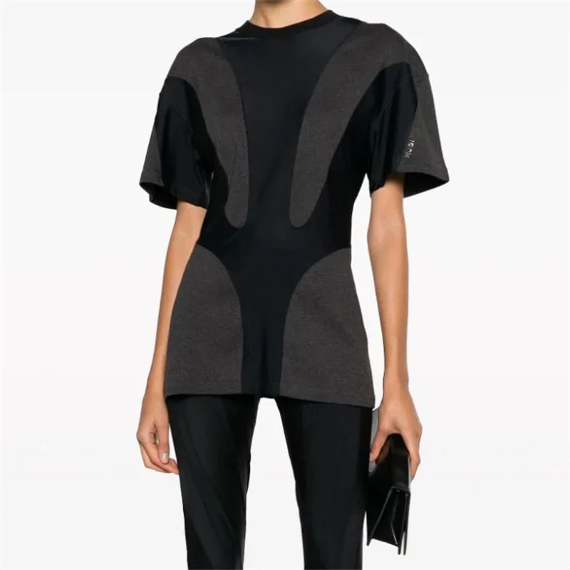 t shirt for women 2024 Spring/Summer New in Korean Fashion Contrast Panel Short Sleeve Top Cotton blend elastic knitted pullover
t shirt for women 2024 Spring/Summer New in Korean Fashion Contrast Panel Short Sleeve Top Cotton blend elastic knitted pullover