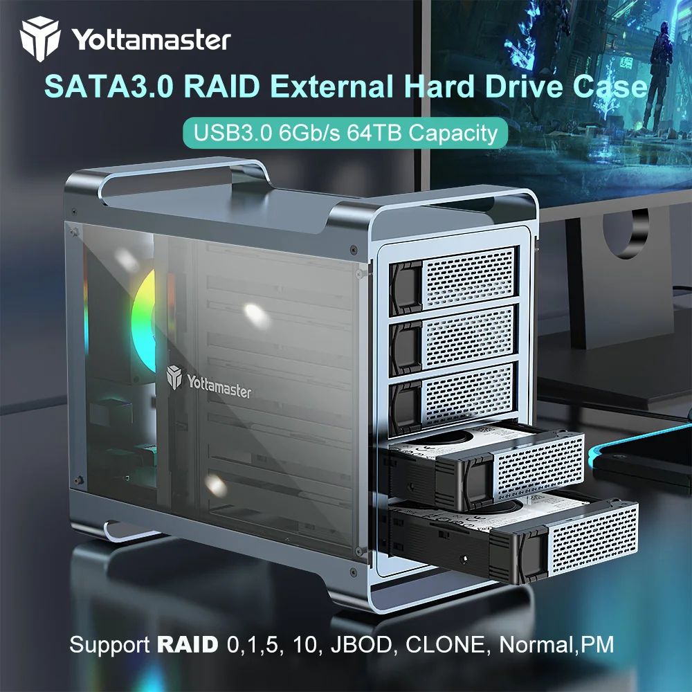 Корпус для жесткого диска Yottamaster DF4RU3 7RAID 4Bay 2,5 дюйма 3,5 дюйма USB3.0 RGB вентилятор 4X18TB 64TB для внешней системы хранения жесткого диска
Корпус для жесткого диска Yottamaster DF4RU3 7RAID 4Bay 2,5 дюйма 3,5 дюйма USB3.0 RGB вентилятор 4X18TB 64TB для внешней системы хранения жесткого диска