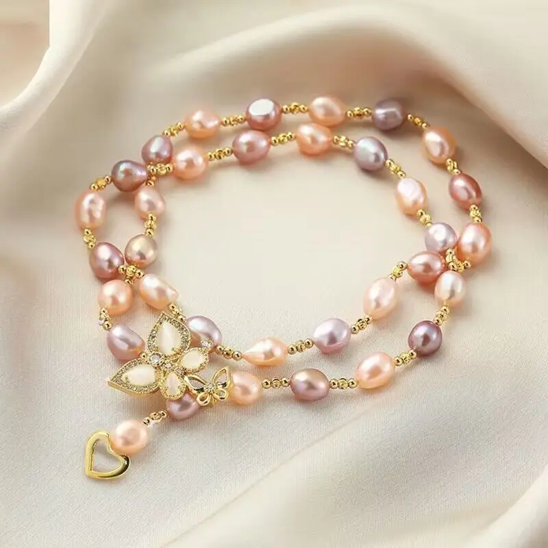 

Vintage Baroque Pearl Clavicle Chain Pearl Necklace Long Necklace Choker Jewelery for Women