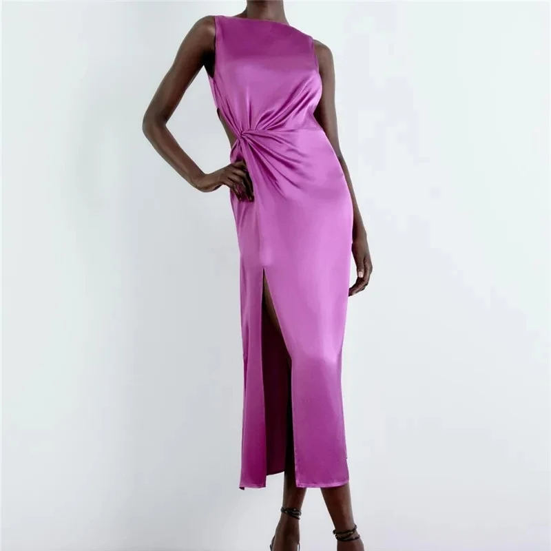 Summer Ladies Formal Dress Waist Pleated Hollow Out Women Dress Female O Neck Sleeveless Side Knoted Back Zipper Slim Vestidose
Summer Ladies Formal Dress Waist Pleated Hollow Out Women Dress Female O Neck Sleeveless Side Knoted Back Zipper Slim Vestidose