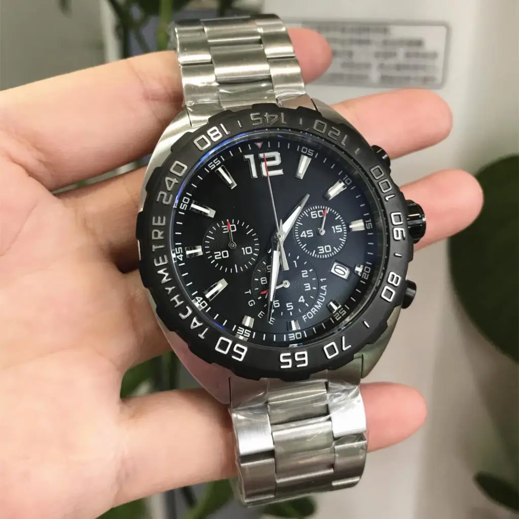 Mens Top Luxury Brand FORMULA1 Sport Luminous Watch VK Quartz Chronograph Movement Stainless Steel Bracelet Folding Safety Clasp
Mens Top Luxury Brand FORMULA1 Sport Luminous Watch VK Quartz Chronograph Movement Stainless Steel Bracelet Folding Safety Clasp