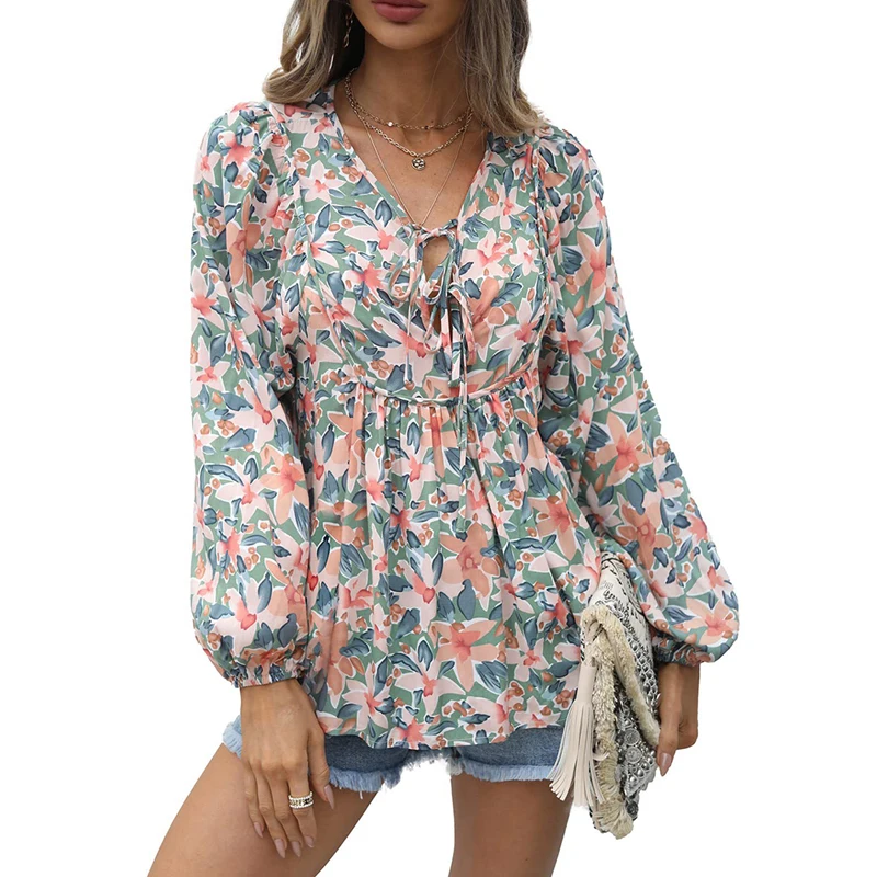 CINESSD 2022 Autumn Print Blouses V Neck Lace Up Long Sleeves Green Tops Office Lady Blue Floral Casual Tee Bohemian Blouses
CINESSD 2022 Autumn Print Blouses V Neck Lace Up Long Sleeves Green Tops Office Lady Blue Floral Casual Tee Bohemian Blouses