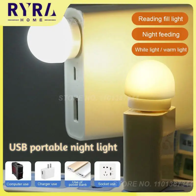 

Small Round Reading Light 1w Eye Protection Usb Plug Lamp 6500k White Light Long Endurance Led Night Lights Lamp Usb Book Light