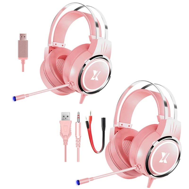 Girl Cute Gaming Headset With Stereo Sound Microphone HiFi 7.1 Headset For Notebook PC Gamer E1YA
Girl Cute Gaming Headset With Stereo Sound Microphone HiFi 7.1 Headset For Notebook PC Gamer E1YA