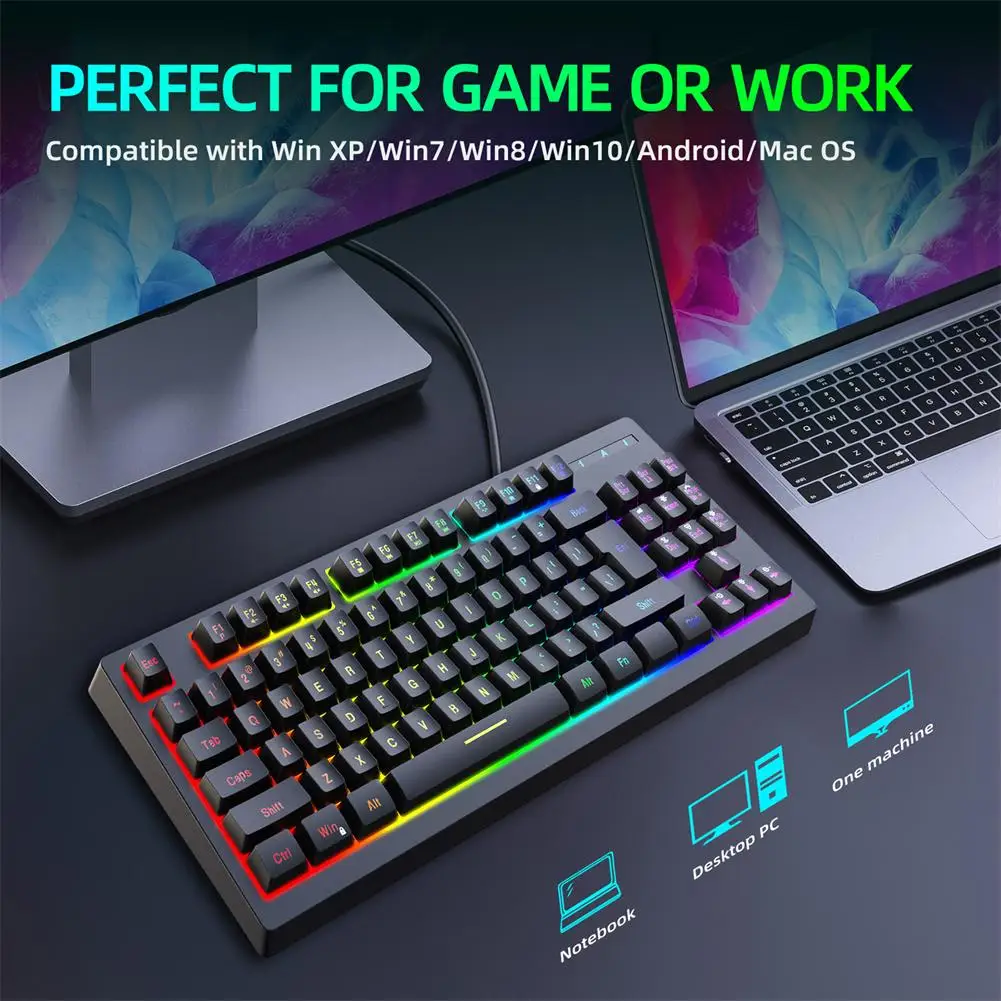 Игровая клавиатура с проводным управлением Y200 RGB, цветная подсветка, 87 клавиш, Usb-клавиатура для ноутбука, настольного ПК, компьютера
Игровая клавиатура с проводным управлением Y200 RGB, цветная подсветка, 87 клавиш, Usb-клавиатура для ноутбука, настольного ПК, компьютера