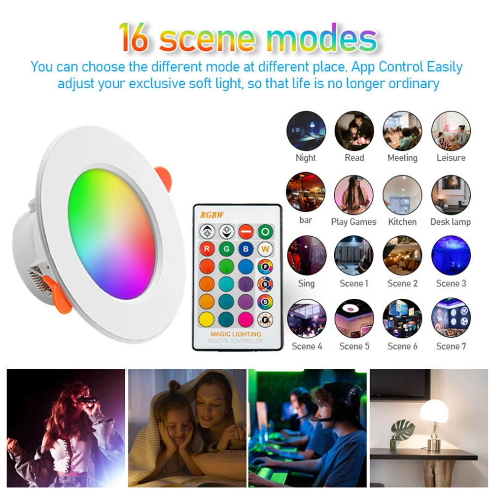 Lamp Changing Light Dimmable Color Plafond Recessed Round Bulb Spot Track Light Ceiling Smart Downlight
Lamp Changing Light Dimmable Color Plafond Recessed Round Bulb Spot Track Light Ceiling Smart Downlight