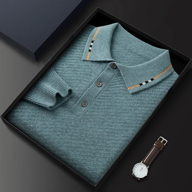 Cashmere sweater men's pullover autumn and winter polo collar soft warm long-sleeved sweater business casual wear new 2022
Cashmere sweater men's pullover autumn and winter polo collar soft warm long-sleeved sweater business casual wear new 2022