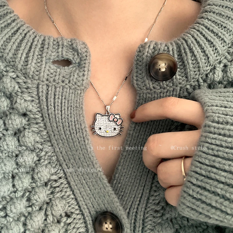 Kawaii Hello KT, модное ожерелье из нержавеющей стали, подвеска, Детские Чокеры для девочек, эффектное ожерелье, счастливая девушка 
Kawaii Hello KT, модное ожерелье из нержавеющей стали, подвеска, Детские Чокеры для девочек, эффектное ожерелье, счастливая девушка