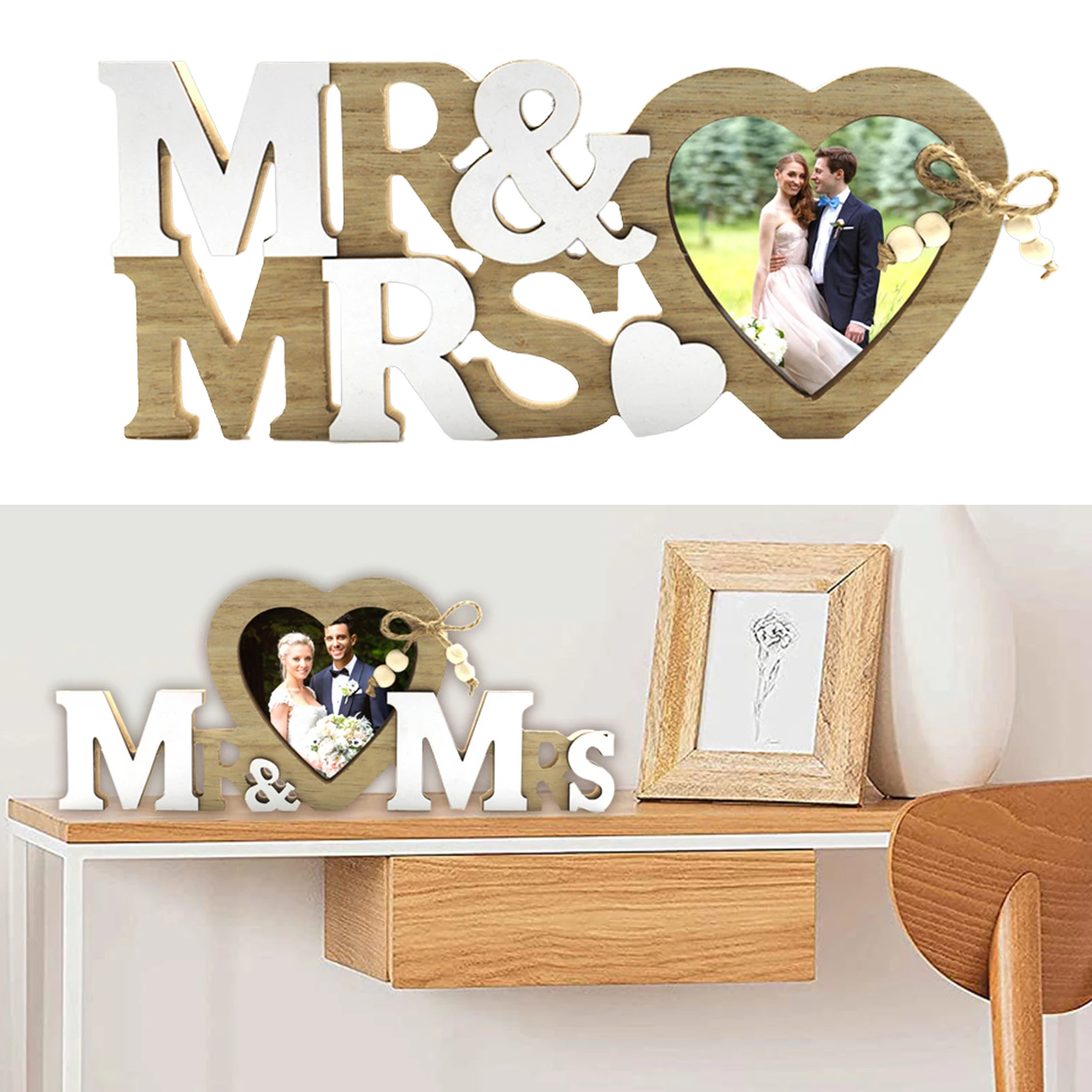 Wood Picture Frames English Letters Mr. And Mrs. Heart Photo Frame Crafts Exquisite Newly Weds Gift Anniversary Party
Wood Picture Frames English Letters Mr. And Mrs. Heart Photo Frame Crafts Exquisite Newly Weds Gift Anniversary Party
