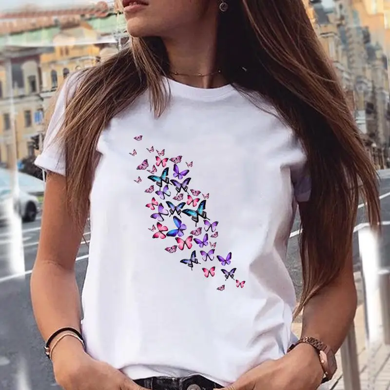 Women Tops Cute Summer Fashion Trend Graphic Printing Casual Print T-Shirt 90s Tees Spring Clothes Female Butterfly Tshirt Print
Women Tops Cute Summer Fashion Trend Graphic Printing Casual Print T-Shirt 90s Tees Spring Clothes Female Butterfly Tshirt Print