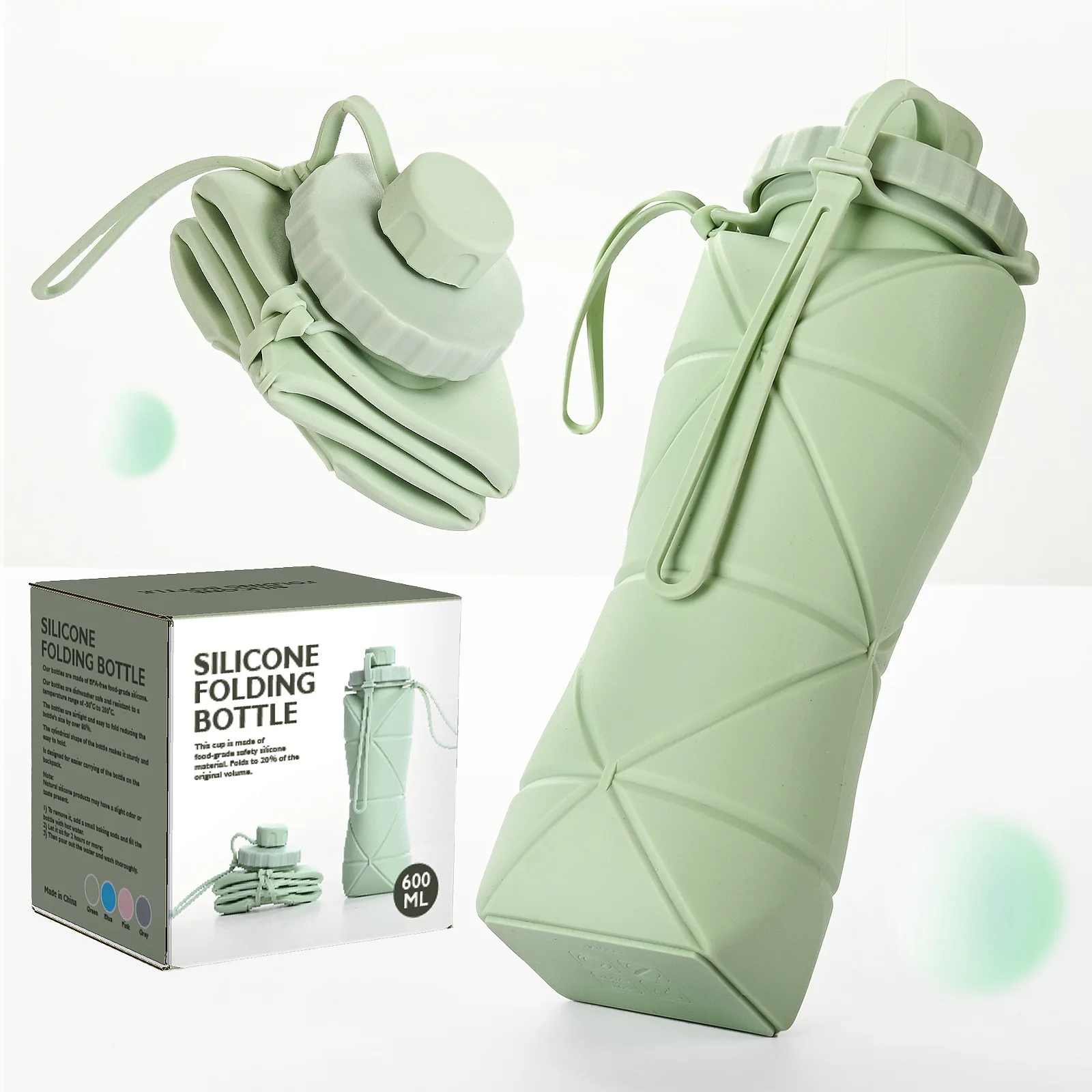 Faltbarer Wasserbecher, tragbarer Silikon-Wasserbecher für Outdoor-Reisen im Freien
Faltbarer Wasserbecher, tragbarer Silikon-Wasserbecher für Outdoor-Reisen im Freien