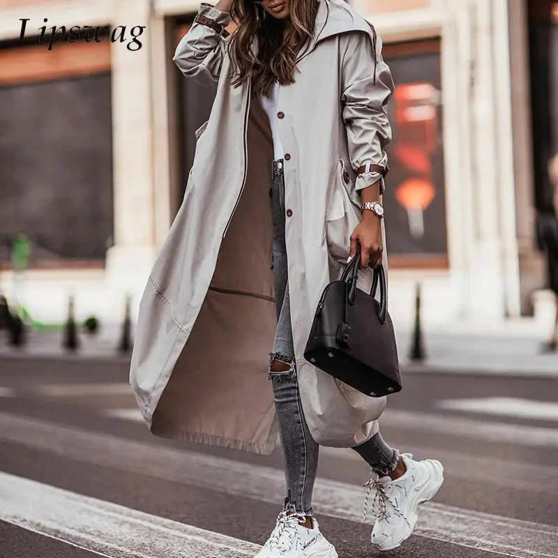 Autumn Winter Long Sleeve Pocket Coat Outwear Casual Pocket Button Long Jacket Windbreaker Solid Fashion Loose Women Trench Tops
Autumn Winter Long Sleeve Pocket Coat Outwear Casual Pocket Button Long Jacket Windbreaker Solid Fashion Loose Women Trench Tops