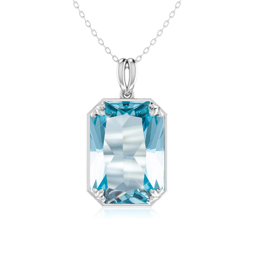 High Quality Real 925 Sterling Silver Aquamarine Necklace Pendant Anniversary Banquet Accessories Woman Fine Jewelry 2022 New 
High Quality Real 925 Sterling Silver Aquamarine Necklace Pendant Anniversary Banquet Accessories Woman Fine Jewelry 2022 New