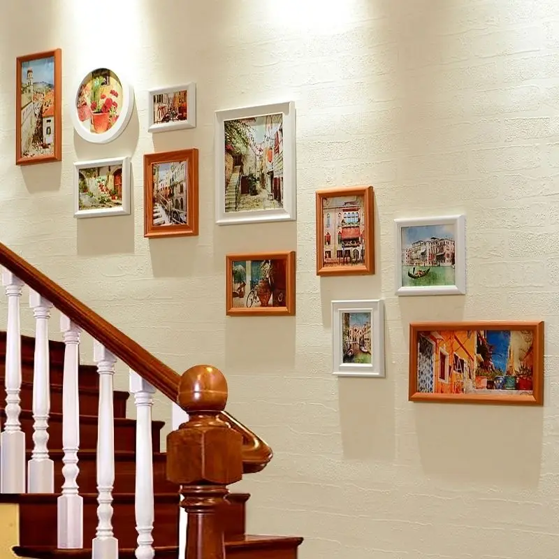 11 Frames Creative European Stairs Photo Wall Decor Photo Frame Wood Wall Hang Living Room Exquisite Photo Frame Combination Set
11 Frames Creative European Stairs Photo Wall Decor Photo Frame Wood Wall Hang Living Room Exquisite Photo Frame Combination Set