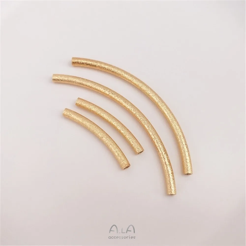 14K Gold Filled Plated Copper plated real gold sand flash bend tube frosted hollow long round tube DIY bracelet accessories
14K Gold Filled Plated Copper plated real gold sand flash bend tube frosted hollow long round tube DIY bracelet accessories