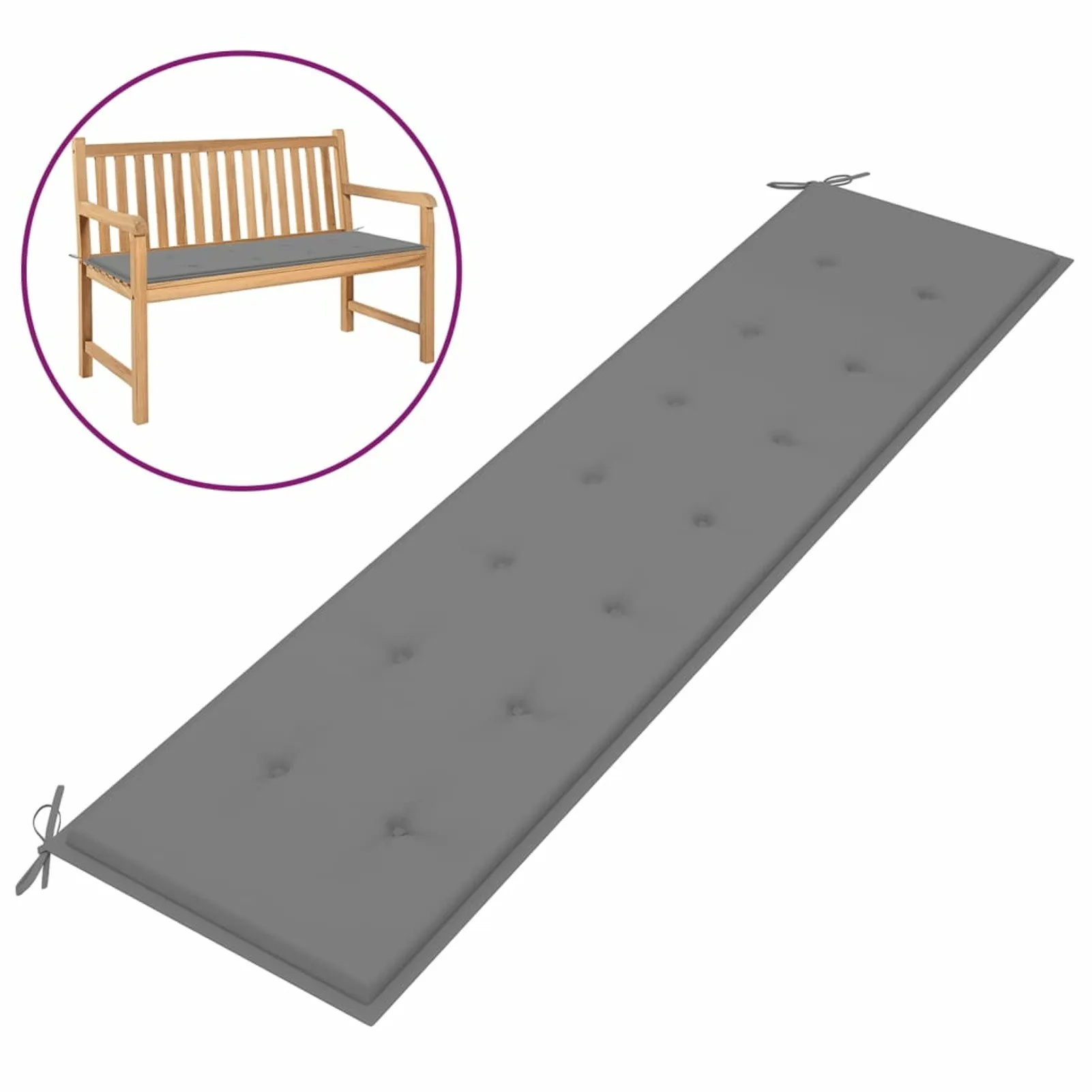 Garden Bench Cushion Grey 78.7"x19.7"x1.6"
Garden Bench Cushion Grey 78.7"x19.7"x1.6"