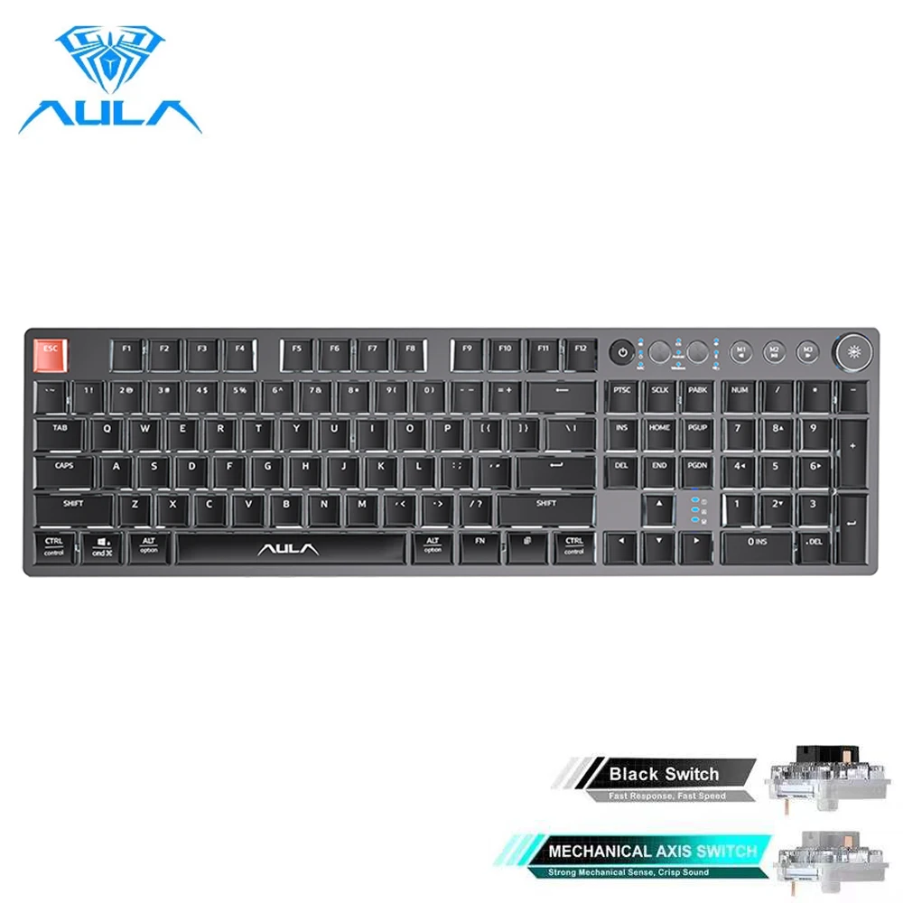 AULA F2090 Wireless Mechanical Keyboard Slim 104Keys Support Bluetooth5.0/Type-c forDesktop Laptop English Keyboard send sticker
AULA F2090 Wireless Mechanical Keyboard Slim 104Keys Support Bluetooth5.0/Type-c forDesktop Laptop English Keyboard send sticker