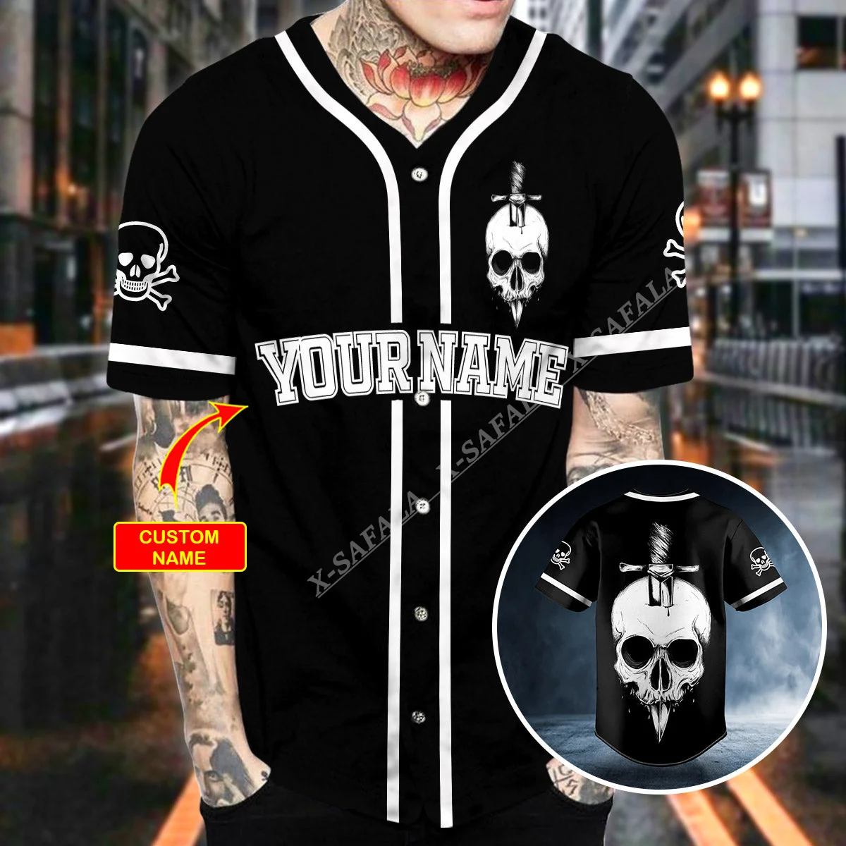 A Knife Through A Skull 3D Printed Baseball Jersey Shirt T-Shirts Tank Top Tee Men Streetwear Short Sleeve V-Neck Hip Hop
A Knife Through A Skull 3D Printed Baseball Jersey Shirt T-Shirts Tank Top Tee Men Streetwear Short Sleeve V-Neck Hip Hop