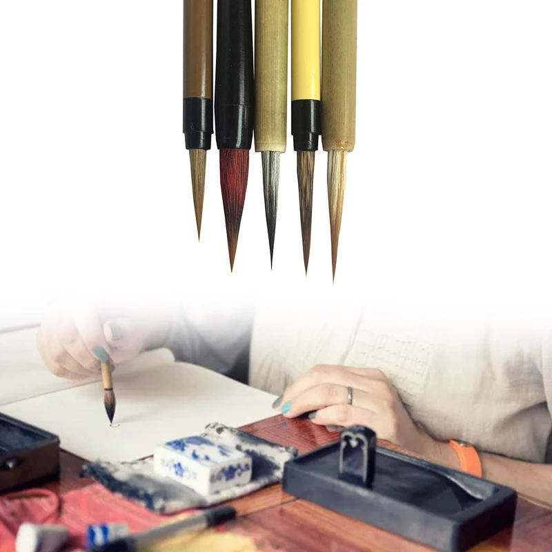 5Pcs Chinese Calligraphy Brush Pro Painting Brush Long Fine Nib for Chinese Ink Paintings Outlining Comic Illustrations
5Pcs Chinese Calligraphy Brush Pro Painting Brush Long Fine Nib for Chinese Ink Paintings Outlining Comic Illustrations