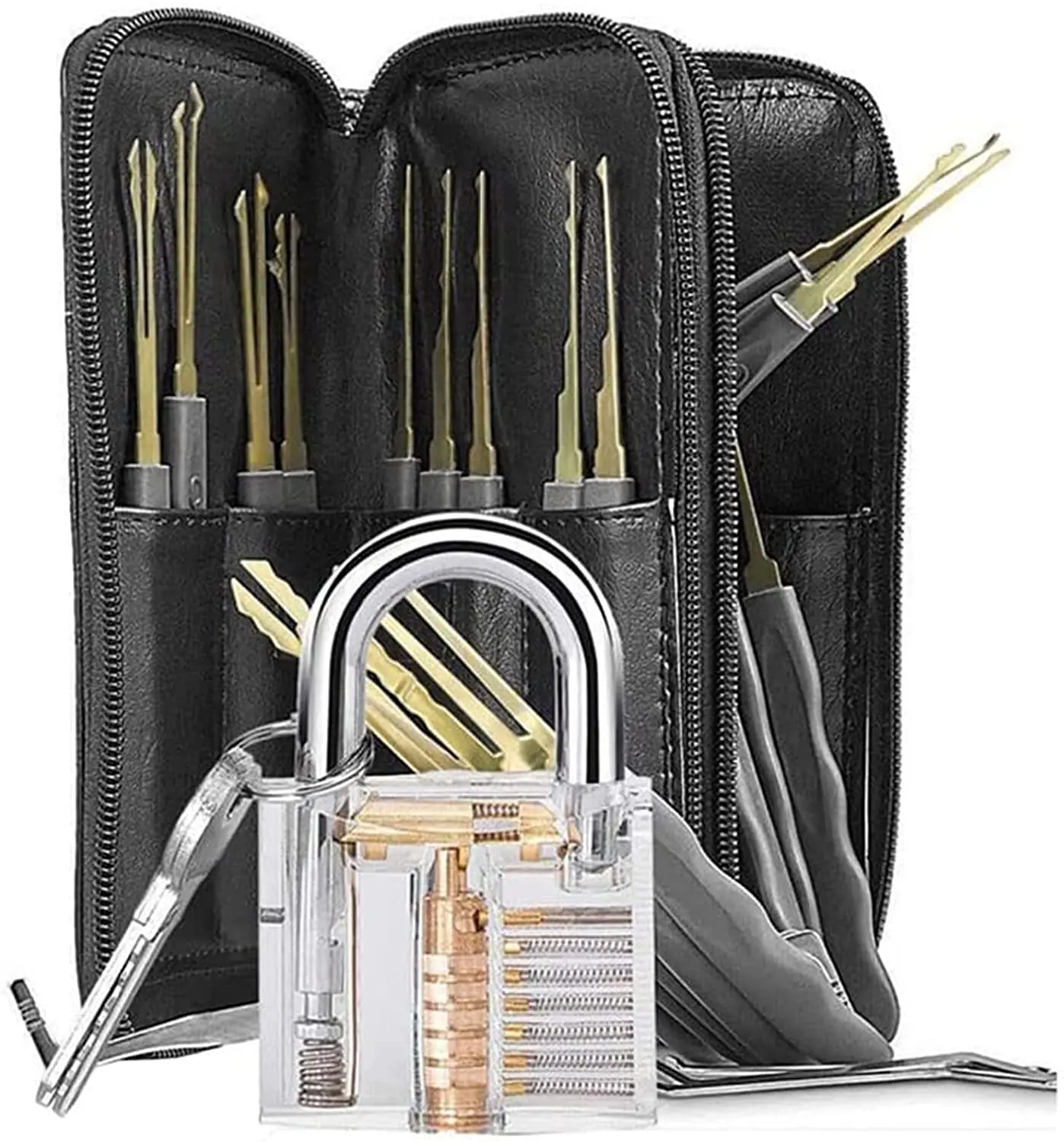 Unlocking Lock Pick Set 15/17/24 Pcs Professional Handle with Black Handbag Transparent Practice Padlock Tool Suited Beginner
Unlocking Lock Pick Set 15/17/24 Pcs Professional Handle with Black Handbag Transparent Practice Padlock Tool Suited Beginner