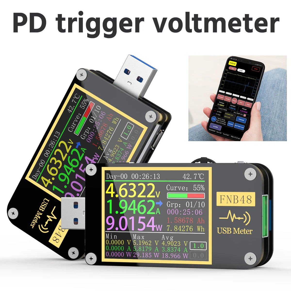 USB 3.0 Power Meter Tester USB Voltmeter Ammeter Load Tester Multimeter PPS Fast Charging Protocol Capacity Tester
USB 3.0 Power Meter Tester USB Voltmeter Ammeter Load Tester Multimeter PPS Fast Charging Protocol Capacity Tester
