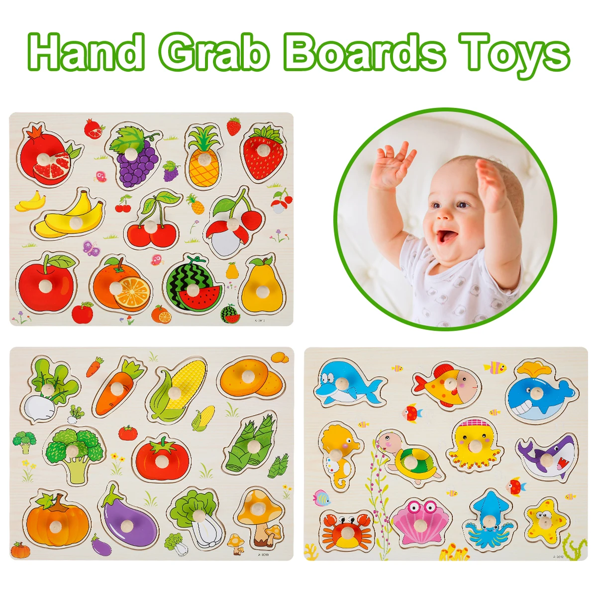 Puzzles Parent-children Interactive Knob Puzzle Toys Early Educational Hand Grab Boards Toy for Toddlers Age 1+
Puzzles Parent-children Interactive Knob Puzzle Toys Early Educational Hand Grab Boards Toy for Toddlers Age 1+