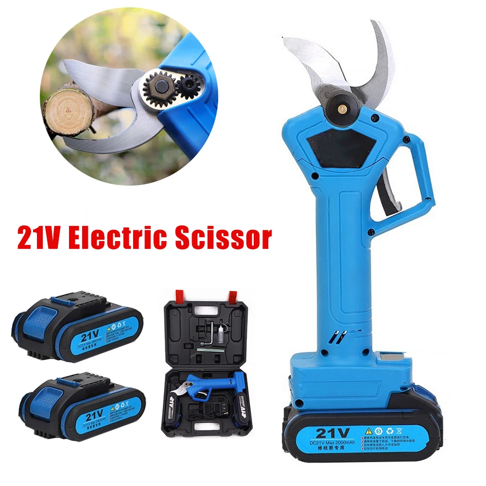 21V 35mm Shears Electric Pruning Scissors Power display With 2 Battery Fruit Tree Electric Fruit Branch Cutter Garden Pruners
21V 35mm Shears Electric Pruning Scissors Power display With 2 Battery Fruit Tree Electric Fruit Branch Cutter Garden Pruners