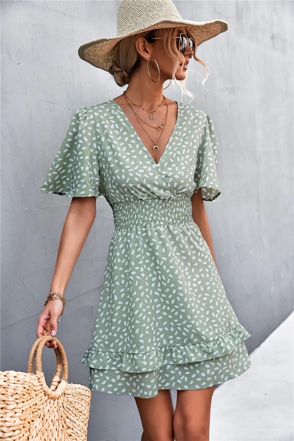 Women Print Dress 2023 New Summer Sexy V-Neck Boho Butterfly Sleeve A-Line Short Dress Female Elegant Beach Dresses Vestidos
Women Print Dress 2023 New Summer Sexy V-Neck Boho Butterfly Sleeve A-Line Short Dress Female Elegant Beach Dresses Vestidos