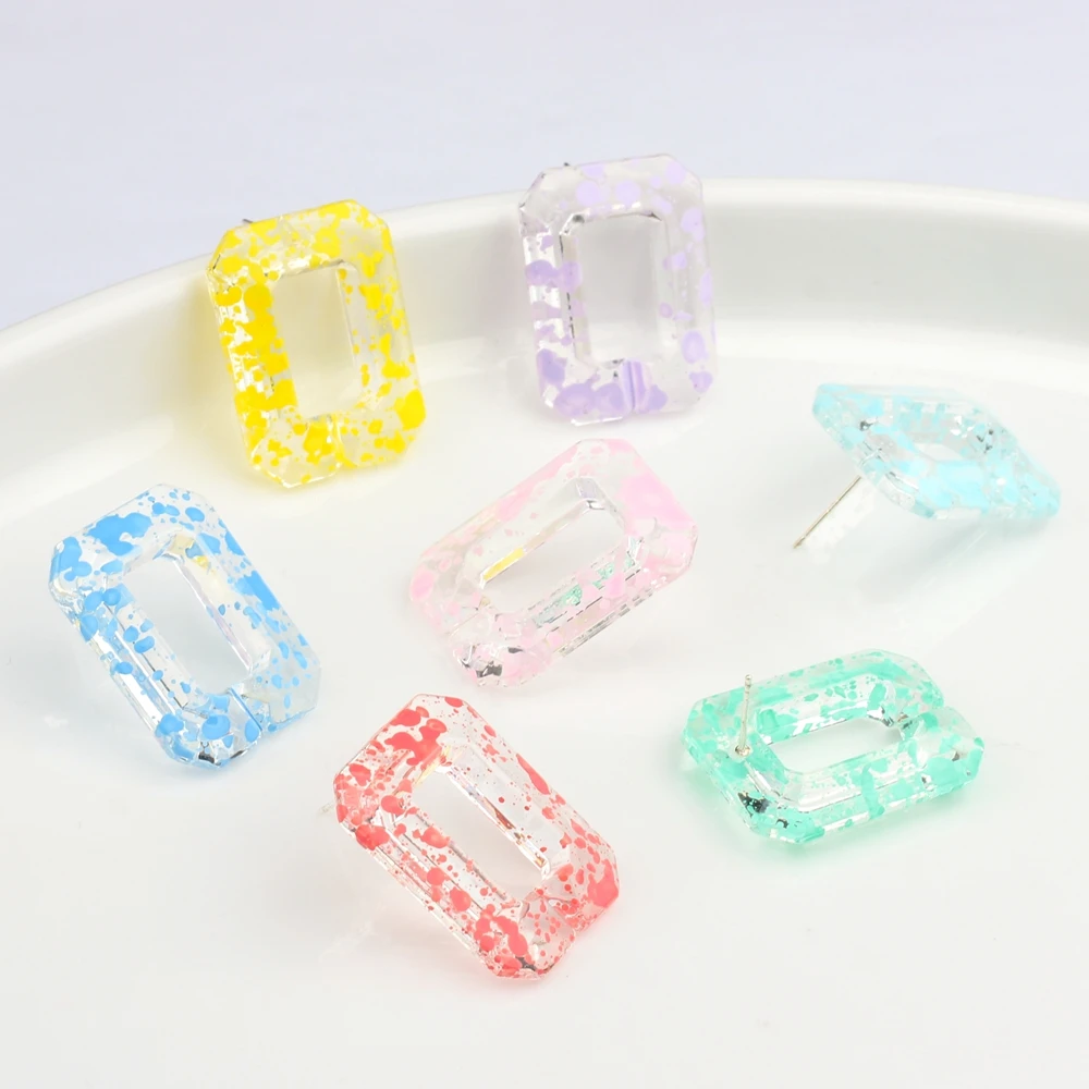 Acrylic Resin Rainbow Geometry Rectangle Chain Base Earrings Connector 6pcs/lot For DIY Earrings Making Jewelry Accessories
Acrylic Resin Rainbow Geometry Rectangle Chain Base Earrings Connector 6pcs/lot For DIY Earrings Making Jewelry Accessories
