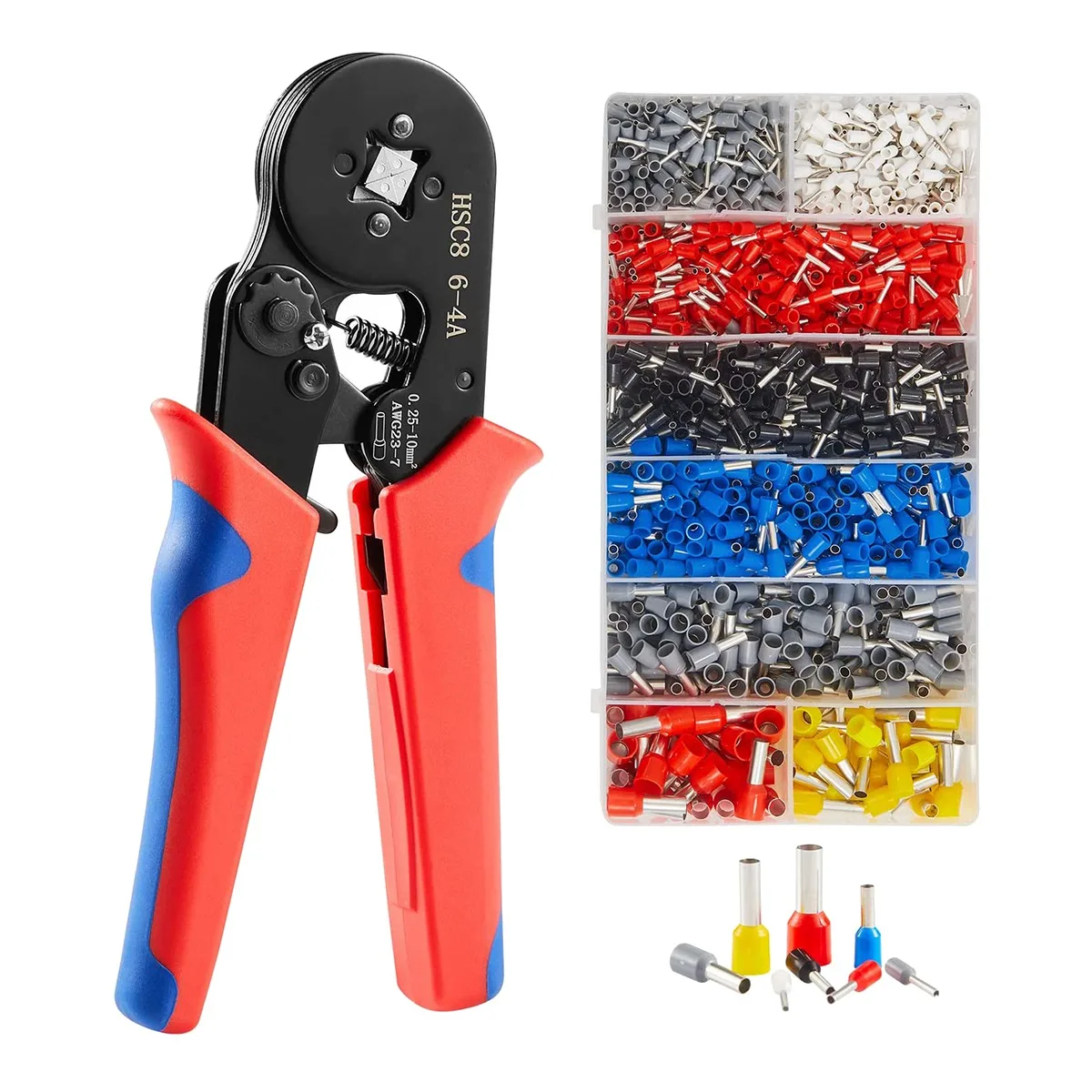 

Crimping Tools Wire Pliers - 1250 PCS Wire Ferrules with Crimpers Pliers Kit for Electricians Adjustable Ratchet Tools