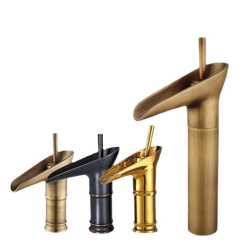 Wine Glass Style Retro Hot and Cold Water Faucet Black Brass Sink Mixer Bathroom Vanity Faucet Waterfall Antique Faucet
Wine Glass Style Retro Hot and Cold Water Faucet Black Brass Sink Mixer Bathroom Vanity Faucet Waterfall Antique Faucet