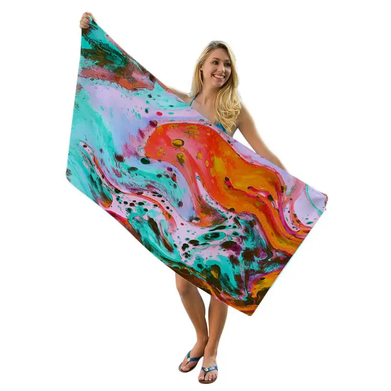 

Large Beach Towel Quick Dry Towel Bath Blanket Quick-Drying Microfiber Fabric Easy Maintenance For Room Decoration Tapestry And