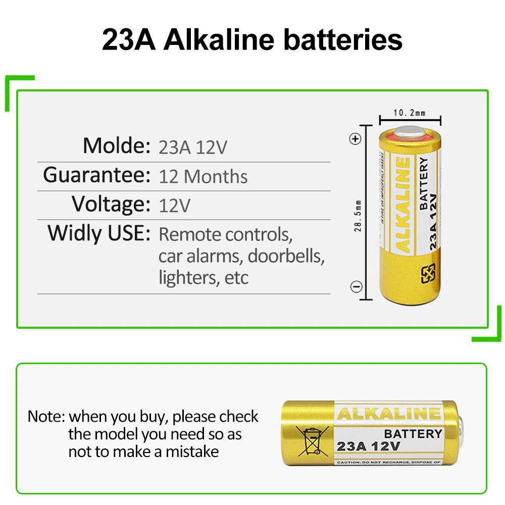 Щелочная батарея PHOMAX A23 23A L1028 50 шт. 12 В одноразовая сухая для блокировки