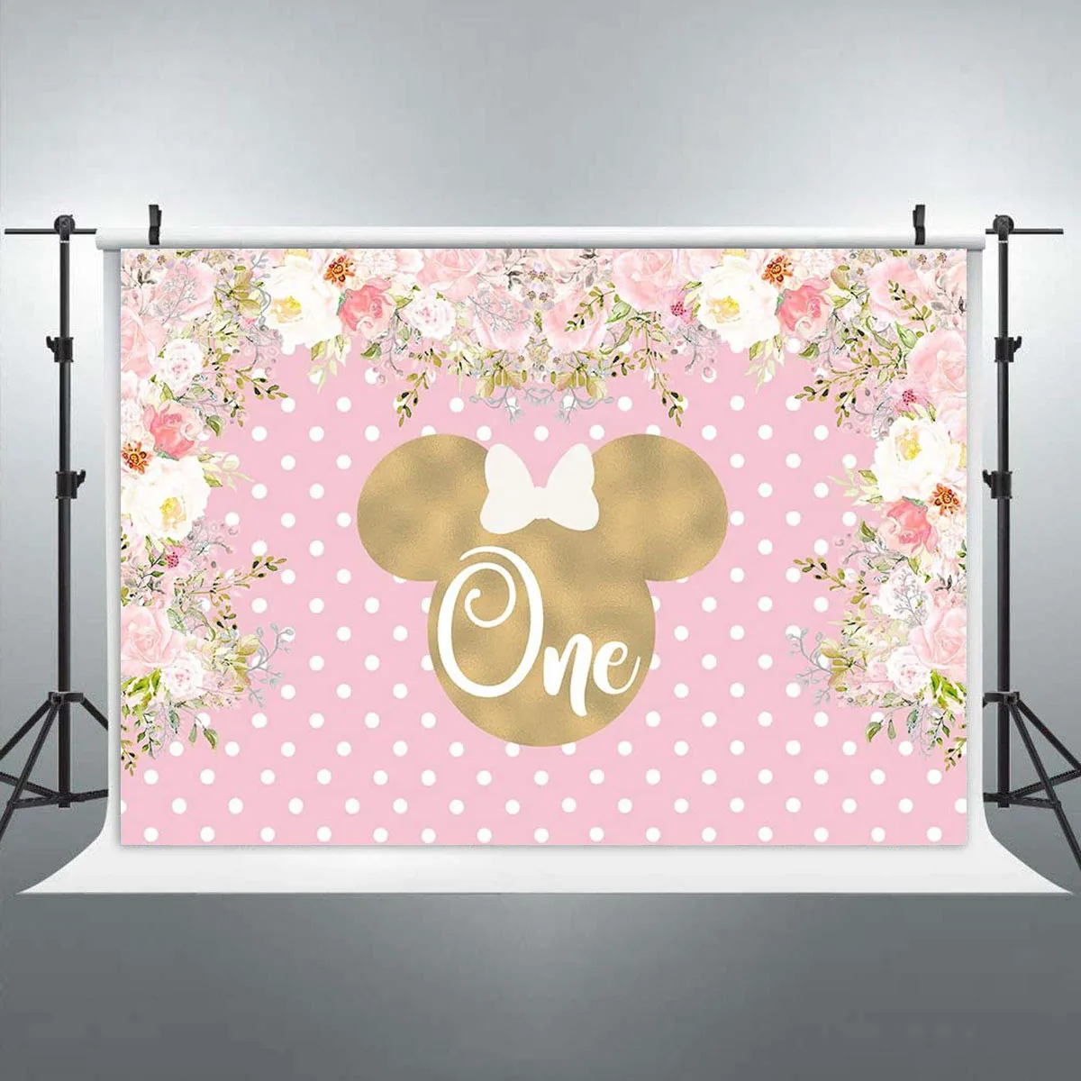 Mouse Theme Backdrop Floral Golden Head Pink for Girl Baby Shower 1st Birthday Party Photography Background First Bday Banner
Mouse Theme Backdrop Floral Golden Head Pink for Girl Baby Shower 1st Birthday Party Photography Background First Bday Banner