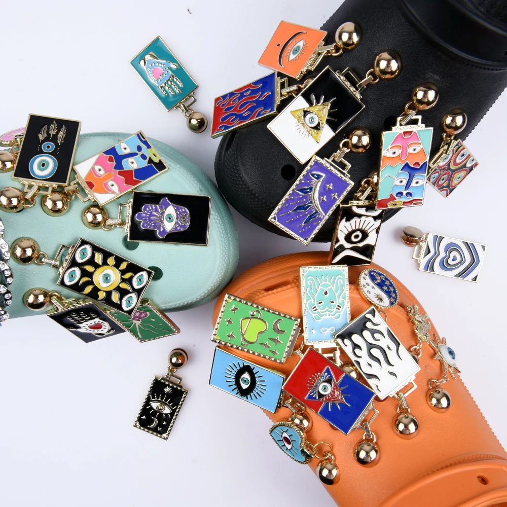 Hot Sale 1 Pcs Metal Croc Shoe Charms Cartoon Colorful Eyes Clog Shoes Decorations Heavy Light Square Heart Chains Accessories
Hot Sale 1 Pcs Metal Croc Shoe Charms Cartoon Colorful Eyes Clog Shoes Decorations Heavy Light Square Heart Chains Accessories