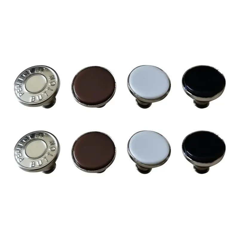 Jeans Replacement Buttons 8pcs Adjustable Metal Jeans Button Pins No Sew Replacement Button Pins Reusable Pants Button Tightener
Jeans Replacement Buttons 8pcs Adjustable Metal Jeans Button Pins No Sew Replacement Button Pins Reusable Pants Button Tightener