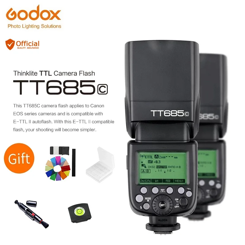 Вспышка Godox TT685 TT685C TTL HSS для камеры Canon EOS 5D Mark III 6D 7D 80D 70D 60D 650D 600D 550D 1100D
Вспышка Godox TT685 TT685C TTL HSS для камеры Canon EOS 5D Mark III 6D 7D 80D 70D 60D 650D 600D 550D 1100D