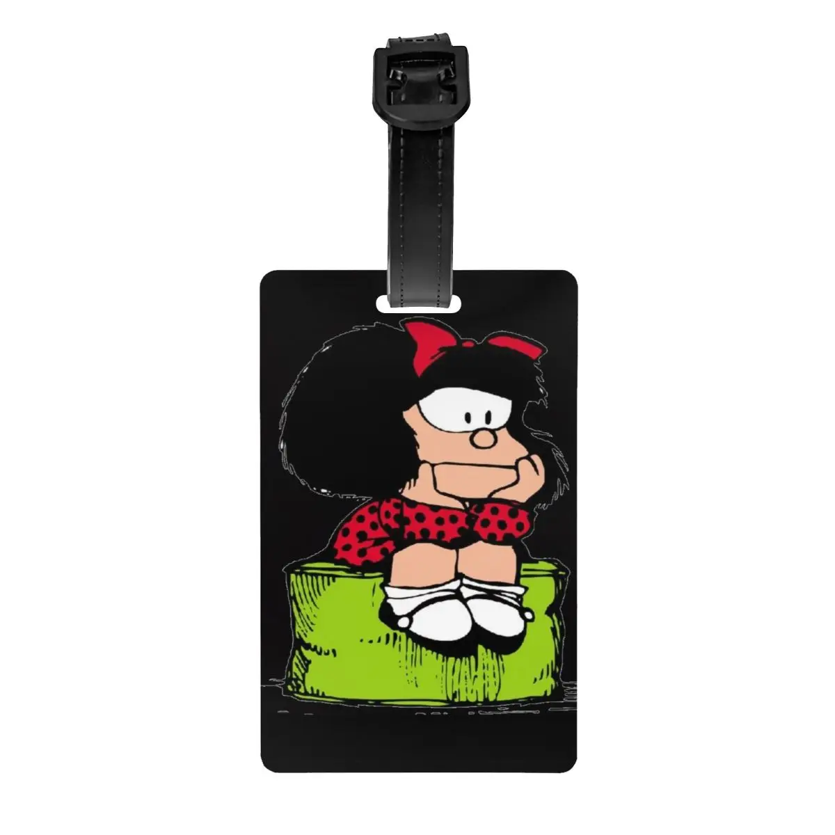 Багажная бирка Mafalda Thinking на заказ защита конфиденциальности комиксы Quino