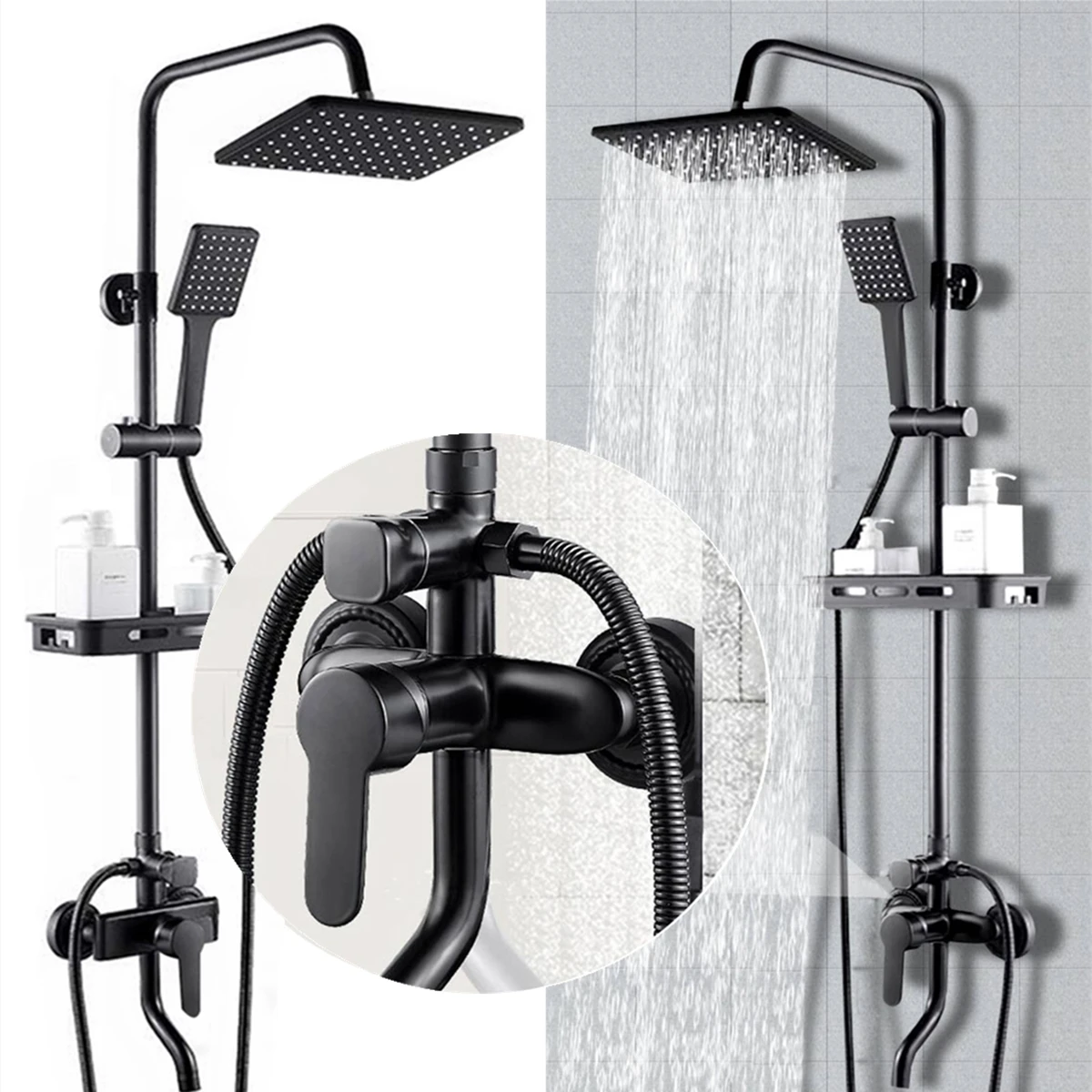 Bathroom Faucet Matte Black Rain Shower Bath Faucet Wall Mounted Bathtub Shower Mixer Tap Shower Set Shower Faucet
Bathroom Faucet Matte Black Rain Shower Bath Faucet Wall Mounted Bathtub Shower Mixer Tap Shower Set Shower Faucet