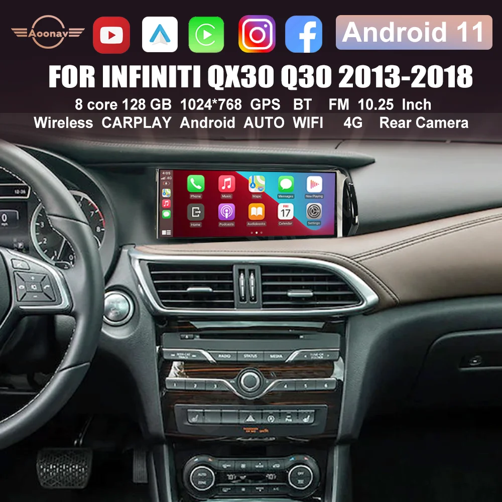 Автомобильный радиоприемник 128G Android 11 для Infiniti QX30 Q30 2013-2018, автомобильный стерео Мультимедийный Плеер, беспроводной Carplay, GPS, навигация, головное устройство
Автомобильный радиоприемник 128G Android 11 для Infiniti QX30 Q30 2013-2018, автомобильный стерео Мультимедийный Плеер, беспроводной Carplay, GPS, навигация, головное устройство