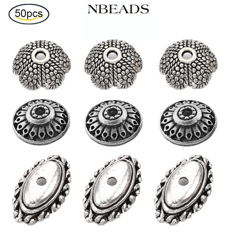 50PCS Tibetan Style Alloy Bead Caps Cadmium Free & Lead Free Antique Silver
50PCS Tibetan Style Alloy Bead Caps Cadmium Free & Lead Free Antique Silver