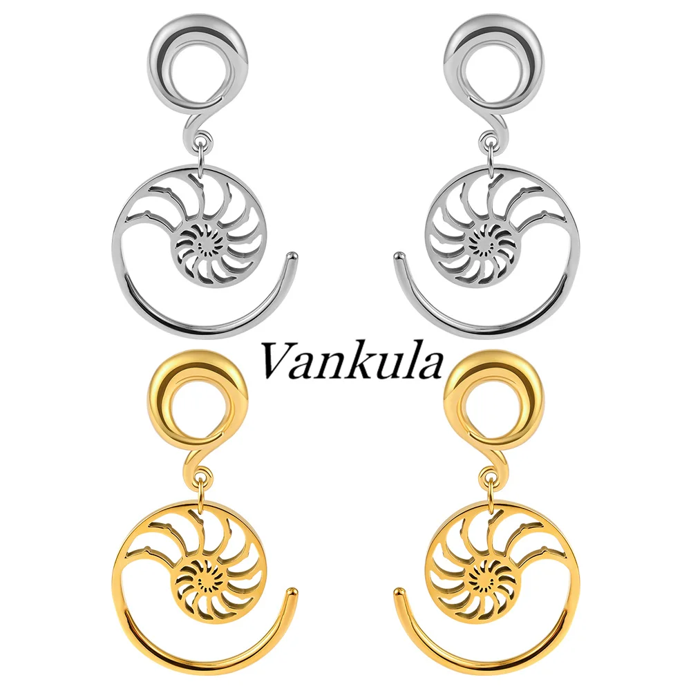 

Vankula 2PCS New Screw Hook Dangle Ear Weights Earrings Gauges Plugs Tunnels Hangers Expander Flesh Piercing Body Jewelry