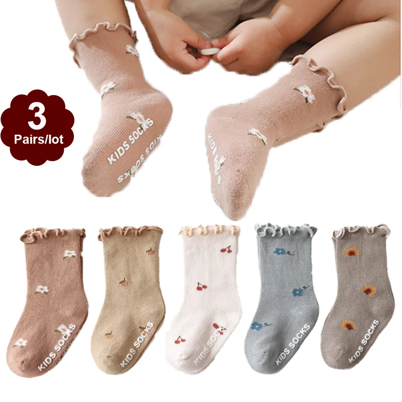 3 Pairs/lot Floral Embroidery Fungus Edge Socks Newborn Baby Socks Cotton Knit Kids Socks for Toddler Girls Children Tube Socks
3 Pairs/lot Floral Embroidery Fungus Edge Socks Newborn Baby Socks Cotton Knit Kids Socks for Toddler Girls Children Tube Socks