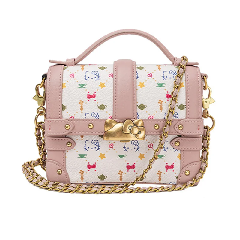 Сумка на плечо Hello Kitty в стиле ретро, портативная квадратная сумочка на одно плечо с изображением старых цветов
Сумка на плечо Hello Kitty в стиле ретро, портативная квадратная сумочка на одно плечо с изображением старых цветов